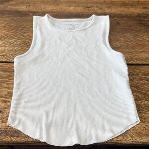 American Eagle Outfitters Light Gray Ribbed Tank Top